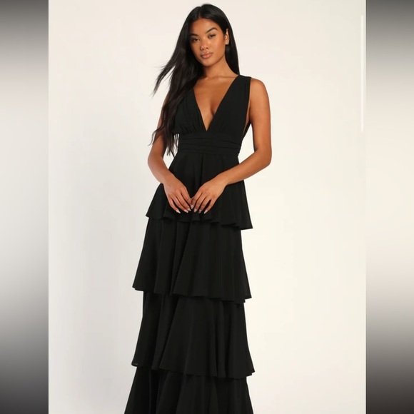 Lulus long black dress size medium - Picture 1 of 5